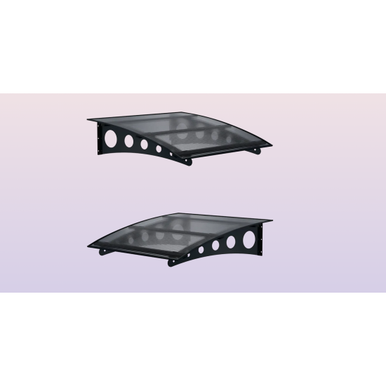 Metal Taşıyıcılı Kapı Üstü Pratik Sundurma Antrasit - Siyah Levha 350 x 150 Md1 - Metal Taşıyıcı Kapı Üstü Pratik Sundurma