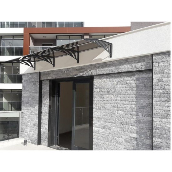 Transpaforza TF STD 1.12 Kapı Üstü Sundurma 360 X 100 Bronz 3 mm Solid levha
