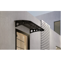 Metal Taşıyıcılı Kapı Üstü Pratik Sundurma Antrasit - Siyah Levha 300 x 150 Md1