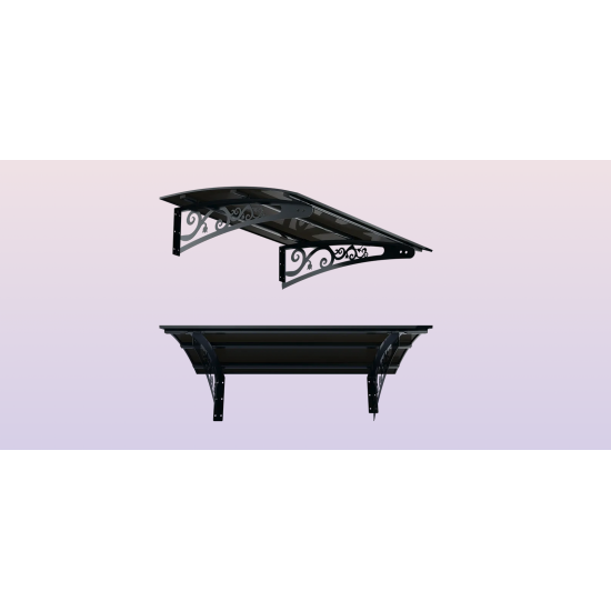 Metal Taşıyıcılı Kapı Üstü Pratik Sundurma Antrasit - Siyah Levha 300 x 150 Md2 - Metal Taşıyıcı Kapı Üstü Pratik Sundurma