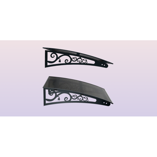Metal Taşıyıcılı Kapı Üstü Pratik Sundurma Antrasit - Siyah Levha 400 x 150 Md2 - Metal Taşıyıcı Kapı Üstü Pratik Sundurma