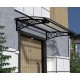 Metal Taşıyıcılı Kapı Üstü Pratik Sundurma Siyah - Şeffaf Levha 120 x 120 Md2 - Metal Taşıyıcı Kapı Üstü Pratik Sundurma