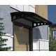 Metal Taşıyıcılı Kapı Üstü Pratik Sundurma Siyah - Siyah Levha 110 x 110 Md1 - Metal Taşıyıcı Kapı Üstü Pratik Sundurma