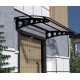 Metal Taşıyıcılı Kapı Üstü Pratik Sundurma Siyah - Şeffaf Levha 140 x 110 Md1 - Metal Taşıyıcı Kapı Üstü Pratik Sundurma