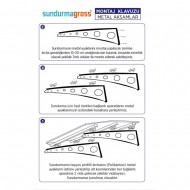 Metal Taşıyıcılı Kapı Üstü Pratik Sundurma Siyah - Şeffaf Levha 210 x 110 Md1