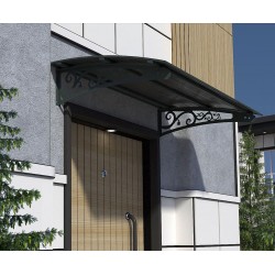 Metal Taşıyıcılı Kapı Üstü Pratik Sundurma Antrasit - Siyah Levha 270 x 110 Md2