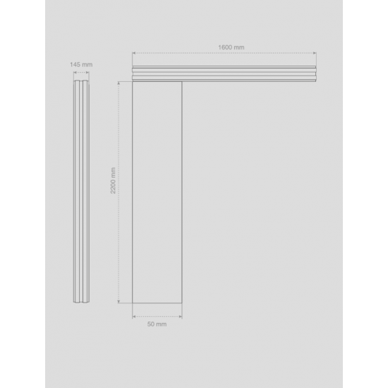 Alüminyum Işıklı Sundurma Vera Viela Mono Right 200 cm x 90 cm Ledli Posta Kutulu - Alüminyum Işıklı Sundurma