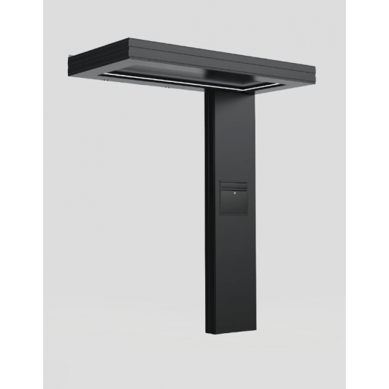 Alüminyum Işıklı Sundurma Vera Viela Mono Right 200 cm x 90 cm Ledli Posta Kutulu - Alüminyum Işıklı Sundurma
