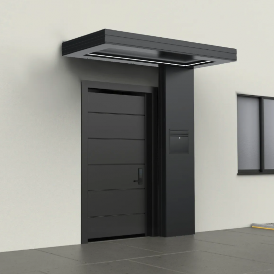 Alüminyum Işıklı Sundurma Vera Viela Mono Right 200 cm x 90 cm Ledli Posta Kutulu - Alüminyum Işıklı Sundurma