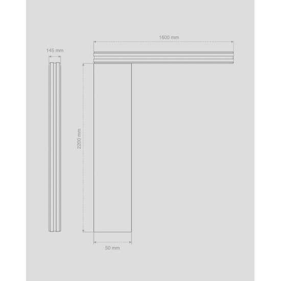 Alüminyum Işıklı Sundurma Vera Viela Mono Left 200 cm x 90 cm Ledli Posta Kutulu - Alüminyum Işıklı Sundurma