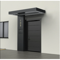 Alüminyum Işıklı Sundurma Vera Viela Mono Left 200 cm x 90 cm Ledli Posta Kutulu