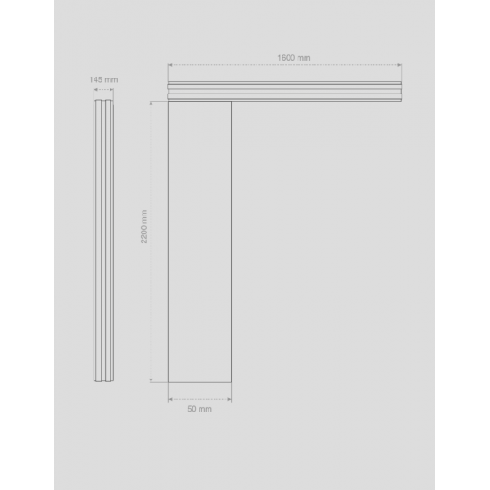 Alüminyum Işıklı Sundurma Vera Mono Left 200 cm x 90 cm Ledli Posta Kutulu - Alüminyum Işıklı Sundurma