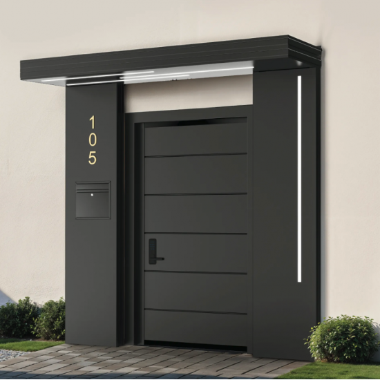 Alüminyum Işıklı Sundurma Vera Dual 200 cm x 90 cm Ledli Posta Kutulu - Alüminyum Işıklı Sundurma