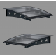 Metal Taşıyıcılı Kapı Üstü Pratik Sundurma Yıldız Modeli Antrasit - Siyah Levha 100 x 100 cm - Metal Taşıyıcı Kapı Üstü Pratik Sundurma