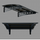 Metal Taşıyıcılı Kapı Üstü Pratik Sundurma Lotus Modeli Antrasit - Siyah Levha 100 x 100 cm - Metal Taşıyıcı Kapı Üstü Pratik Sundurma