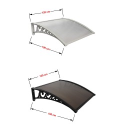Kapı Üstü Pratik Sundurma 120x100 cm 6 mm Siyah Levha Kanopi