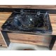Dökme Akrilik Berber Lavabosu Siyah Gümüş desenli  73x52 cm - Akrilik Lavabo
