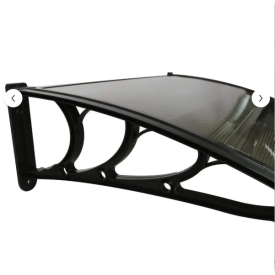 Kapı Üstü Pratik Sundurma 120 X 60 Cm Siyah Ayak-Bronz Levha - Kapı Üstü Pratik Sundurma