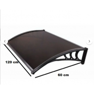 Kapı Üstü Pratik Sundurma 120 X 60 Cm Siyah Ayak-Bronz Levha