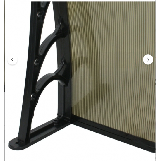 Kapı Üstü Pratik Sundurma 120 X 60 Cm Siyah Ayak-Bronz Levha - Kapı Üstü Pratik Sundurma