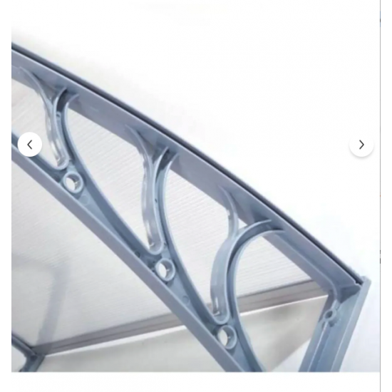 Kapı Üstü Pratik Sundurma 200 X 80 cm  Gri Ayak Şeffaf Levha - Kapı Üstü Pratik Sundurma