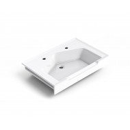 Seramik Kuaför Lavabosu 65 cm Beyaz Erkek Kare Lavabo
