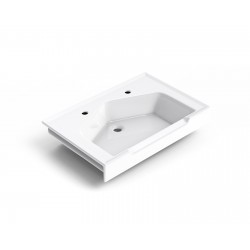 Seramik Kuaför Lavabosu 65 cm Beyaz Erkek Kare Lavabo