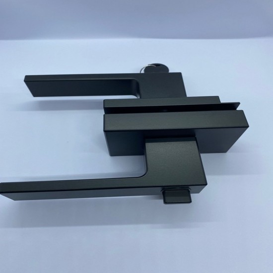 CADSIM Çerçevesiz Rondo Cam Kapı Kolu Siyah